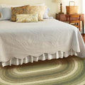 Homespice Pinecone Green Oval Rugs 6x9' – Rustic Jute Oval Area Rugs for Bedroom and Living Room for Country Decor