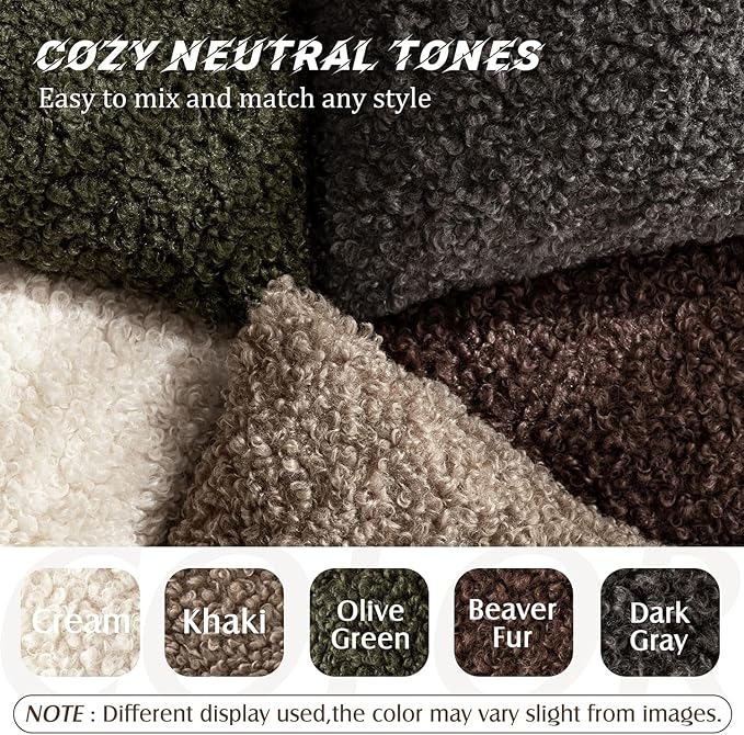 Foindtower 2 Pieces 20x20 Inch Red Brown, Faux Fur Throw Pillow Cover Accent Sherpa Furry Pillow Covers Fuzzy Soft Pillowcases Cozy Sheepskin Decorative Fleece Cushion Case for Bed Couch Living Room