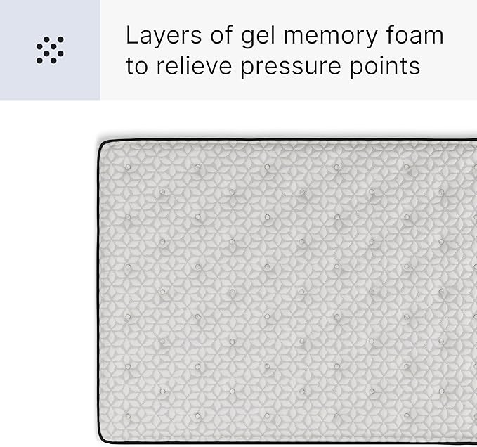 Signature Design by Ashley Limited Edition Pillow Top 13 " Pillow Top Hybrid Mattress with Gel Memory Foam, Edge Support for Cool Sleep and Pressure Relief, Twin, Fiberglass Free, Mattress In A Box