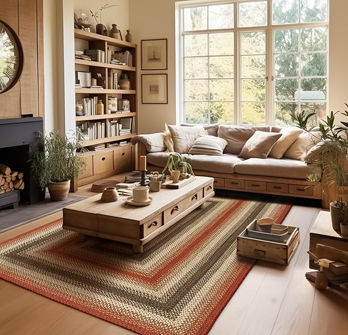 Homespice Chester Braided Rectangular Rug 4x6' Country Style Rugs