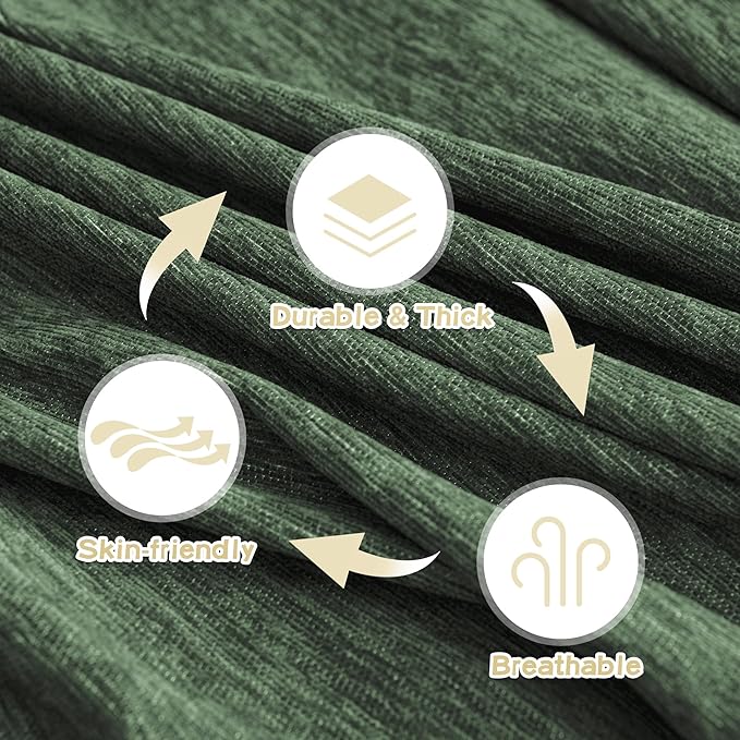 MYSKY HOME Couch Cover for Dogs Washable Couch Covers Couch Covers for Dogs Couch Cover 2 Cushion Sofa Non Slip Dogs Furniture Protector Chenille Sofa Covers for Pets, 71"x102", Moss Green