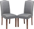 Stylish Upholstered Parsons Dining Chair with Silver Nailhead Trim and Sturdy Solid Wood Legs