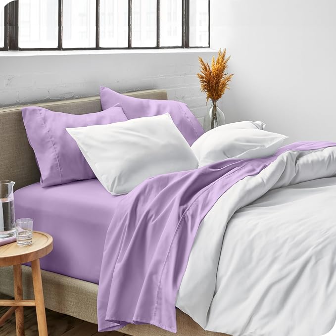 Bare Home Full Sheet Set - Luxury 1800 Ultra-Soft Microfiber Full Bed Sheets - Double Brushed - Deep Pockets - Easy Fit - 4 Piece Set - Bedding Sheets & Pillowcases (Full, Lavender)
