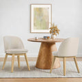 Wooden Dining Chairs Set of 2, Faux Leather Upholstered Modern Dining Room Chairs with Double-Layer Thick Seat Cushion & Ergonomic Backrest for Restaurant, Kitchen and Café, Beige