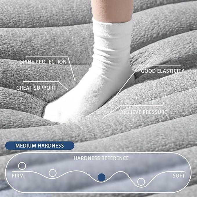 Queen Mattress 12inch in a Box,Memory Foam Hybrid Mattress with Pocket Springs and Zoned Support for Back & Lumbar Pressure Relief,Motion Isolation and Edge Support -CertiPUR-US(12 Inch,Queen)