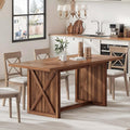 DWVO 70.8" Large Dining Table for 6 to 8 People Farmhouse Rustic Wood Dinner Table Rectangular Long Kitchen Dining Table for Dining Room Kitchen Living Room Office, Walnut