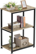 VECELO Tall End Side Table,30" Height Nightstand with 3-Tier Storage Shelf for Living Room Bedroom Office Hallway Study
