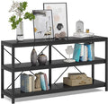 Tribesigns Sofa Table, 3 Tiers TV Console TV Stand Long Sofa Table with Storage Shelves for Hallyway, Living Room, 55 Inch