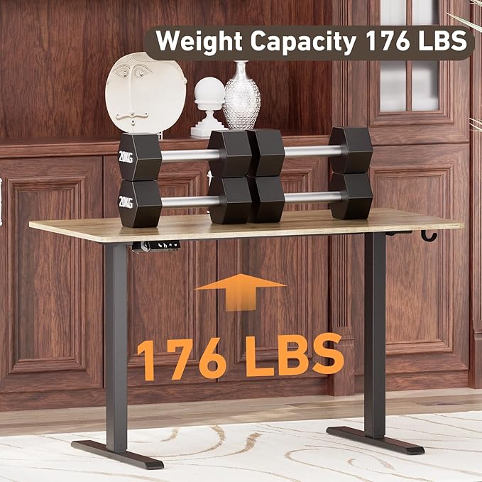 Ywin Electric Height Adjustable Standing Desk with Wheels, 55 x 24 inches, Ergonomic Stand Up Desk for Home Office