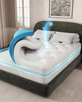 OhGeni Cooling 4 inch Dual Layer King Mattress Topper, 2 inch Cooling Gel Memory Foam, 2 inch Down Alternative Pillow Top Pad, Mattresses Cover for Bed, Medium Support, Fits 6”-19” Deep Pocket