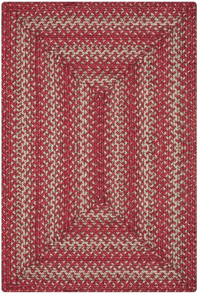 Homespice 27x45” Red Rect. Braided Rug. Apple Pie Red Jute Rug. Uses- Entryway, Kitchen Rugs, Bathroom Rugs. Reversible, Rustic, Country, Primitive, Farmhouse Decor Rug
