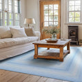 Homespice Sky Blue Jute Braided Rope Rug, 5x8' Rectangle - Country Style Coastal Decor, Perfect for Bedrooms and Living Rooms - Easy to Clean and Pet Friendly