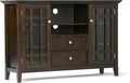 SIMPLIHOME Bedford SOLID WOOD 53 Inch Wide Transitional TV Media Stand in Dark Tobacco Brown for TVs up to 60 Inches, For the Living Room and Entertainment Center
