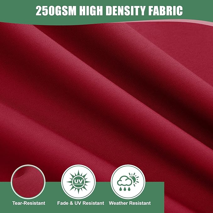 Chaise Lounge Cushions Outdoor Set of 4 - Waterproof and Fade Resistant Sun Lounger Replacement Cushions - Patio Lounger Pads with Removable Cover for Pool, Deck, Lawn, 72 x 21 x 3 Inch, Red