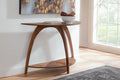 Martin Svensson Home LAX Half-Moon Wood Sofa Console Table in Warm Nutmeg Brown