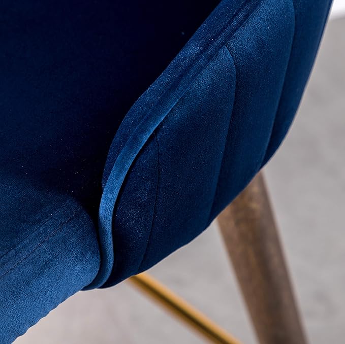 Roundhill Furniture Leland Fabric Upholstered Wingback Bar Stools, Set of 2, Blue