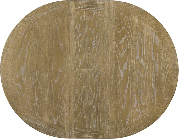 Retro Style Round Dining Table with 12" Removable Leaf for Kitchen/Living Room, Space-saving Solid Wood Tabletop Extendable Circular to Oval (42" to 54") with X-shaped Base Legs for Apartment Bistro