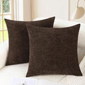 CaliTime Throw Pillow Covers Decorative 22 X 22 Inches Pack of 2 Cozy Chenille Cushion Cases for Couch Sofa Bed Living Room Home Coffee
