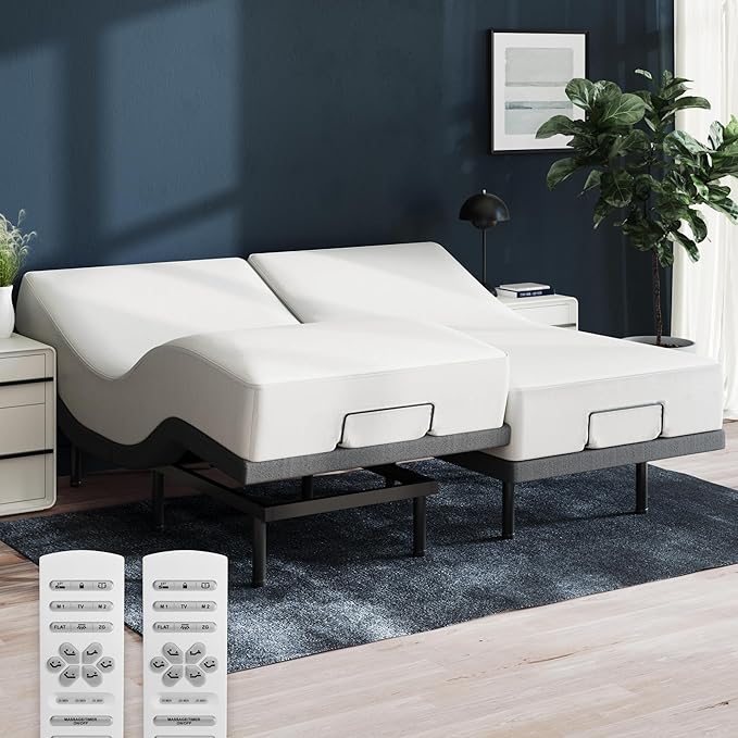 Nectar Premier Twin XL Adjustable Base & 13” Mattress (New Version) - Head & Foot Incline - Medium Firm Memory Foam - Cooling Upgrade - 3 Massage Settings - 365-Night Mattress Trial & Forever Warranty