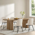 Dining Chairs Set of 6, Faux Leather Upholstered Dining Room Chairs with Ergonomic Backrest & Metal Legs, Modern Kitchen Side Chairs for Home, Restaurant, and Café, Beige, 2 Boxs