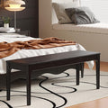 Dining Bench, Wood Bench Solid Oak Wooden Bench Indoor Dining Room Table Home Bedroom Bed End Restaurant Modern Hallway Furniture (Black, 60" W x 13.8" D x 17.7" H)