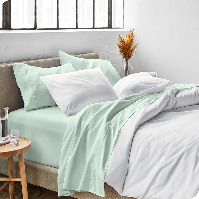 Bare Home King Sheet Set - Luxury 1800 Ultra-Soft Microfiber King Bed Sheets - Double Brushed - Deep Pockets - Easy Fit - 4 Piece Set - Bedding Sheets & Pillowcases (King, Spring Mint)