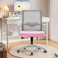 Office Chair ergonomically Designed with Breathable mesh backrest and Lumbar Support Adjustable Height Suitable for Offices Homes bedrooms Study Rooms Pink
