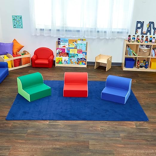 Children's Factory Library Trio Cozy Kids Chairs, Toddler Flexible Seating Classroom Furniture for Preschool or Daycare, 3-Pack