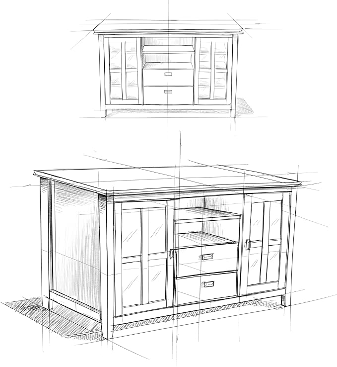 SIMPLIHOME Artisan SOLID WOOD 53 inch Wide Transitional TV Media Stand in Russet Brown For TVs up to 60 inches for the Living Room and Entertainment Center