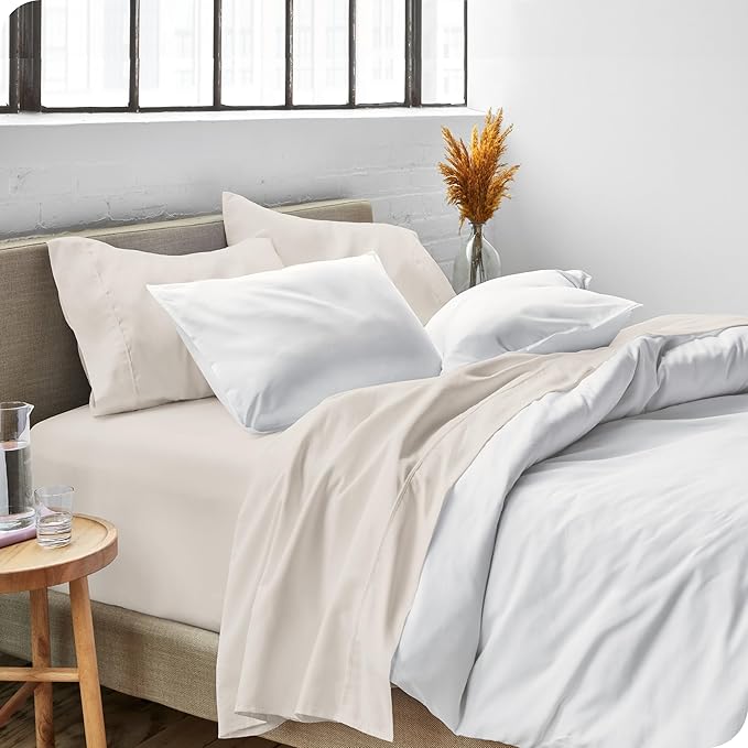 Bare Home Full XL Sheet Set - Luxury 1800 Ultra-Soft Microfiber Full Extra Long Bed Sheets - Double Brushed - Deep Pockets - Easy Fit - 4 Piece Set - Bedding Sheets & Pillowcases (Full XL, Wheat)