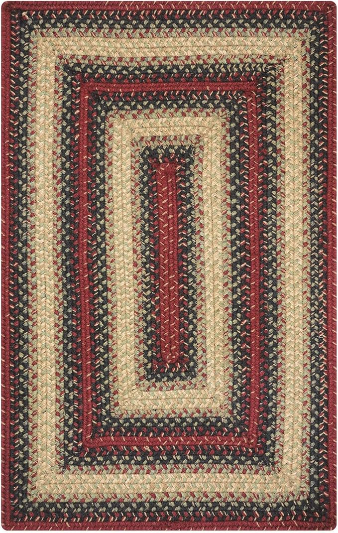 Highland Multi Color Jute Braided Rugs, 20x30 Rectangle - Warm Country and Cabin Decor, Perfect for Laundry Rooms, Bathrooms and Entryways - Durable and Easy to Clean