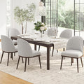 COLAMY Upholstered Dining Chairs Set of 6, Large Dining Room Kitchen Chairs with High Back and Deep Seat, Modern Fabric Dinner Chairs with Wood Legs, Light Grey