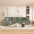 Eafurn 132.68" Oversized L Shaped Modular Sectional Sofa Couch with Reversible Chaise Lounge Daybed, Modern Corduroy Upholstered Corner Lounge Couch with Thick Cushions and Headrest