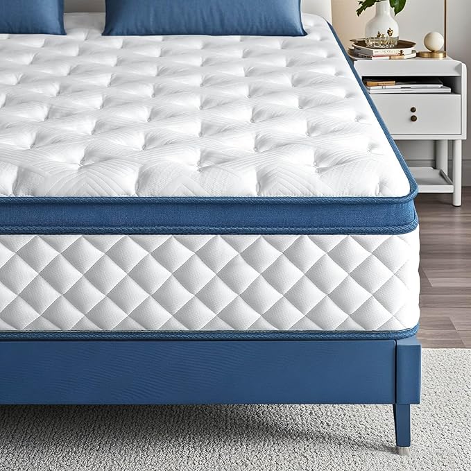 King Size Mattress, 12 Inch Medium Firm Hybrid King Bed Mattress, Memory Foam Mattresses in a Box for Pressure Relief, Individual Pocket Spring-Motion Isolation with Edge Support, CertiPUR-US