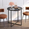 SAYGOER Small Round Dining Table for 2,Glass Circle Kitchen Dinner Table,26.7'' Multifuntional Modern Desk for Dining Room,Office,Kitchen,Apartment,Easy Assembly, All Black