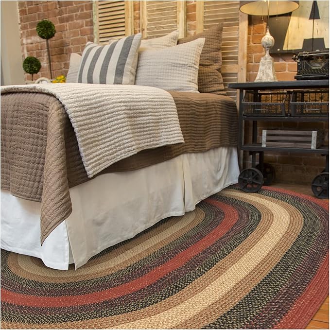 Highland Multi Color Oval Braided Rug, 6x9' - Handmade with Jute, Warm Country and Lodge Decor, Perfect for Living Rooms and Dining Rooms - Pet Friendly and Easy to Clean
