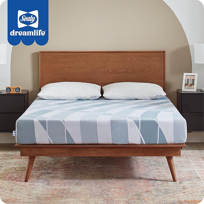 Sealy Dreamlife 8” Foam Mattress-in-a-Box, Queen, SealyComfort Gel Memory Foam, Surface-Guard Technology, Breathable Comfort