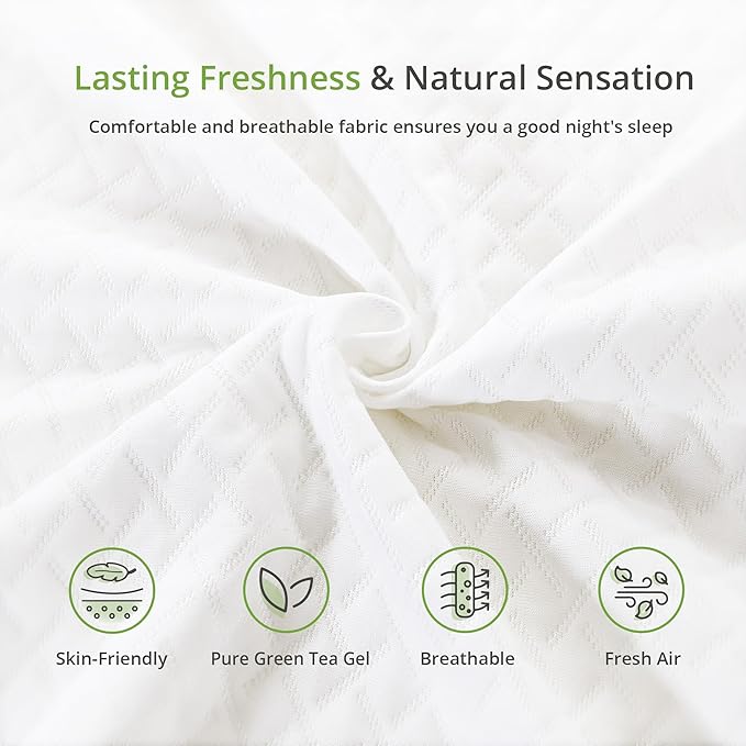 5 Inch Twin Mattress for Kids, Memory Foam Mattress with Cooling Green Tea Gel, Relieve Pressure with Medium Firm Support, CertiPUR-US Certified, 75''L x 38''W, White