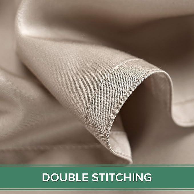 California King Sheets by Pure Bamboo, Genuine 100% Organic Viscose Derived from Bamboo Bed Sheet Set, Soft & Cooling, Double Stitching, Lifetime Quality Promise (California King, Sand)