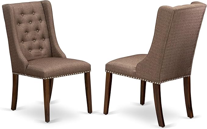 X02FO-208-18 - 5 Pieces Dining Room Set contains an Extendable Rectangle Kitchen Table, 2 Dining Chairs and 2 Modern Benches, 39x120 Inch, Antique Walnut