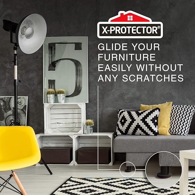 Felt Furniture Sliders Hardwood Floors X-PROTECTOR – 24 PCS 2 1/2 inch Furniture Sliders – Heavy Duty Felt Sliders Hard Surfaces – Move Your Furniture Easily & Safely!