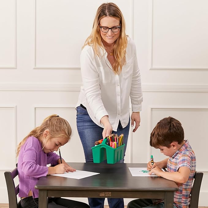 ECR4Kids 30in Square Hardwood Table with 22in Legs, Kids Furniture, Dark Walnut