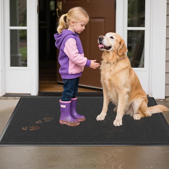 Front Door Mat Outside Entrance, 72" x 48" Doormat Outdoor Indoor Entrance, Non Slip Indoor Mats for Entryway, Heavy Duty Waterproof Low Profile Welcome Mat for Entry, Patio, High Traffic Areas