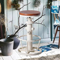 Topower Aged Antique Industrial Round Bottom Adjustable Height Cafe Coffee Retro Vintage Stylish Water Pipe Design Pub Kitchen Bar Stool (Antique White, Wooden Top)
