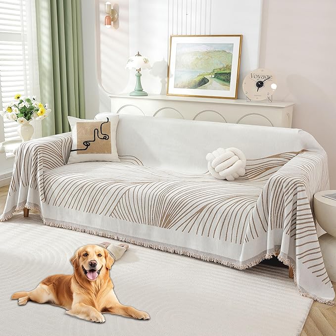 Non Slip Sofa Covers Couch Covers for 3 Cushion Couch Sofa Pet Friendly Washable Couch Covers for Sofa, Soft Thick Sectional Couch Covers L Shape Furniture Protector for Kids, Dogs 71" X118"