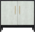 Sango Shagreen 2-Door Cabinet, Elegant Black Faux Shagreen Storage Cabinet with Brass Handles, Adjustable Shelf, Timeless Luxury Design, Stylish Accent Furniture for Living Room or Dining Room