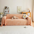 STACYPIK Boho Sofa Cover for Pets, Orange Geometric Couch Cover for 3 Cushion Sofa, Washable Dogs Protector for Living Room, Anti-Slip Sectional Covers for Loveseat with Tassel Throw Blanket-71X134IN