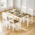sogesfurniture Dining Table Set for 4，Dinette Set for 4 Small Space,5 Pieces Dining Table for Kitchen, Dining Room 42.5'', Pine Wood,Grey&Green