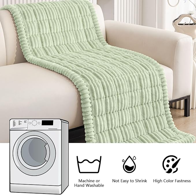 Smiry Couch Cover for Dogs Washable, Non Slip Fuzzy Pet Couch Covers for 3 Cushion Sofa Pet Friendly, Thick Soft Sofa Slipcovers Cushion Protector (Green, 27.6" x 70.9")