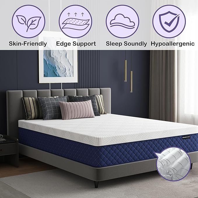 Twin Mattresses, 10 Inch Hybrid Twin Mattress in a Box, Memory Foam and Individual Pocket Spring Breathable Comfort for Sleep Supportive and Pressure Relief, CertiPUR-US, 39"*75"*10"